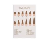 KCDFDVJFBM Nail Technician Training Poster: Complete Nail Shape Chart with Names - Educational Wall-Art for Nail Salon, Beauty School and Home Studio(Framed,16x24inch(40x60cm))