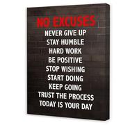 KCDFDVJFBM No Excuses Gym Wall-Art Motivational Fitness Quote Canvas Painting for Workout Room Home Gym Office Exercise Decor(Unframed,12x18inch(30x45cm))