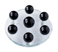 KCDFDVJFBM Obsidian Seven Star Array Feng Shui Crystal Ball Decoration Home Furnishing Articles Stone,chassis-18cm
