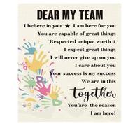 KCDFDVJFBM Office Wall-Art for Nurse Teams, Inspirational “Dear My Team” Canvas Print, Appreciation Decor & Manager Gift Idea(Framed,16x24inch(40x60cm))