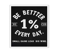 KCDFDVJFBM One Percent Better Every Day Canvas Poster Motivational Wall-Art Hustle Inspirational Quote for Home Office Gym Wall Decor(Unframed,16X24inch(40X60cm))
