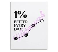 KCDFDVJFBM One Percent Better Than Yesterday Poster Morning Motivation Quote Frameless Wall Decor for Living Room(Framed,16x24inch(40x60cm))