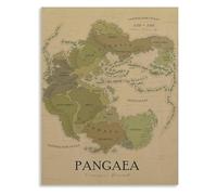 KCDFDVJFBM Pangaea Map and Continental Drift Educational Science Poster Geology Chart Canvas Print Wall-Art for Homeschool(Framed,16x24inch(40x60cm))
