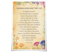 KCDFDVJFBM Parenting Wisdom Wall-Art - Inspirational Poem about & Family Values, Canvas Print for Nursery or Room Decor(Framed,12x18inch(30x45cm))