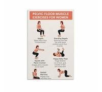 KCDFDVJFBM Pelvic Floor Recovery Poster, Essential Exercises for Bladder Control & Strength Canvas Art for Home Gym(Unframed,08x12inch(20x30cm))