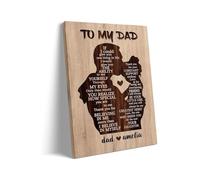 KCDFDVJFBM Personalized Father's Day Canvas: Custom Name Print for Dad with Inspirational Quote, Gift from Daughter to Father for Office, Living Room & Bedroom Wall Decor(Unframed,08x12inch(20x30cm))