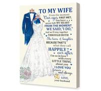 KCDFDVJFBM Personalized Gift for Wife - To My Wife I Love You Forever Canvas Wall-Art, Romantic Present for Christmas, Birthday, Home Decor(Framed,08x12inch(20x30cm))