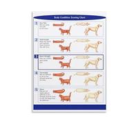 KCDFDVJFBM Pet Wellness Chart Poster - Cat and Dog Body Condition Score Guide on Canvas, Wall-Art for Home and Vet Office(Unframed,12x18inch(30x45cm))