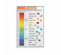 KCDFDVJFBM PH Scale Chart Poster and Base Chemistry Education Science Reference Guide Canvas Wall-Art for Classroom Decor(Framed,12x18inch(30x45cm))