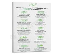 KCDFDVJFBM Photographers Contract Checklist Poster Business Guide for Studio and Freelance Canvas Art(Unframed,16x24inch(40x60cm))