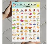 KCDFDVJFBM Picky Eaters Snack Guide Childrens Healthy Snacks Poster School Lunch List Fun and Simple Poster(Framed,08x12inch(20x30cm))