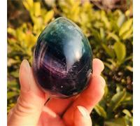 KCDFDVJFBM Polished Green Purple Fluorite Quartz Crystal Egg Home Decor