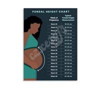 KCDFDVJFBM Pregnancy Fundal Height Chart Wall-Art Poster for Clinics and Nurseries Canvas Painting Measurement Guide Decor Gift for Expecting Moms(Framed,08x12inch(20x30cm))