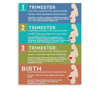 KCDFDVJFBM Prenatal Health Guide Poster Nutrition and Hydration Essentials for Each Pregnancy Trimester Wall Decor(Unframed,12x18inch(30x45cm))