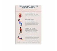 KCDFDVJFBM Prepare for Birth & Beyond, Pregnancy Pelvic Floor Workout, Safe Home Exercises for Bladder Support(Unframed,08x12inch(20x30cm))