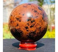 KCDFDVJFBM Quartz Red Obsidian Ball Crystal Sphere Minerals Spheres Desktop Home Decorative Craf Ornaments (Size : 9-10cm)