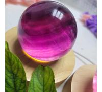 KCDFDVJFBM Rainbow Fluorite Yellow Calcite Quartz Sphere White Crystal Ball Ornament,Purple,50~55mm