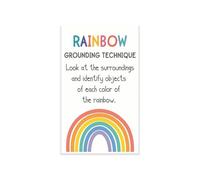 KCDFDVJFBM Rainbow Grounding Poster 5 Senses Grounding Technique for Counselor Therapist Office Calm Down Corner Classroom Decor SEL Mental Health Must Have Wall-Art(Framed,08x12inch(20x30cm))