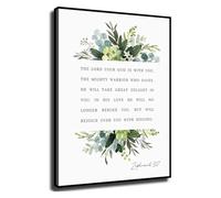KCDFDVJFBM Religious Wall-Art Canvas Prints Uplifting Bible Quote Zephaniah 3 17 Posters for Room Aesthetics Kitchen Living Room Bedroom Office(Unframed,12x18inch(30x45cm))