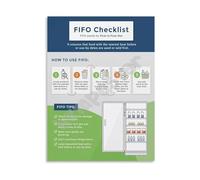 KCDFDVJFBM Restaurant Kitchen Guide FIFO Checklist and Food Storage First In First Out Poster Canvas Wall-Art Decor(Framed,12x18inch(30x45cm))