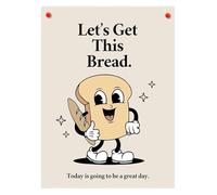 KCDFDVJFBM Retro Futurism Office Art, Let's Get This Bread Quote Poster, Motivational Decor for Modern Workspace(Unframed,16x24inch(40x60cm))