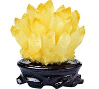 KCDFDVJFBM Rock Crystal Cluster Quartz Stone, Citrine with Base,Irregular Ornament Feng Shui Decor,About 600g