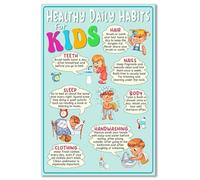 KCDFDVJFBM 's Daily Checklist Poster - Motivational Wall Decor for Habits, Morning & Bedtime Routine Chart for Kindergarten & Homeschool(Framed,16x24inch(40x60cm))