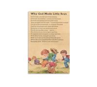 KCDFDVJFBM 's Wall-Art Print: Why God Made Little Boys Inspirational Poem Poster - Nursery Decor, Boy's Room Art, Playroom or Bedroom Decoration(Unframed,12x18inch(30x45cm))