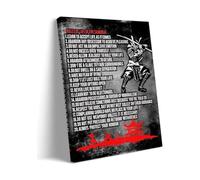 KCDFDVJFBM Samurai Inspirational Quote - Life Rules Vintage Black Wall-Art for Man Cave(Framed,12x18inch(30x45cm))