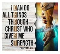 KCDFDVJFBM Scripture Art Print - Motivational Bible Verse Poster, Faith-Based Home Decor for Living Room, Bedroom (Framed,16x24inch(40x60cm))