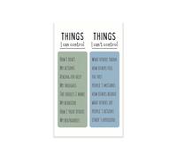 KCDFDVJFBM SEL Poster Things I Can and Cannot Control Circle of Control Classroom Decor Therapist Office Counselor Anxiety Coping Skills Mental Health Wall-Art(Framed,12x18inch(30x45cm))