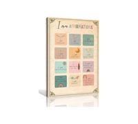 KCDFDVJFBM Self Love Affirmations Poster I Am Statements Mental Health Office Decor for Anxiety and Confidence(Unframed,16x24inch(40x60cm))