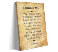 KCDFDVJFBM Some Pig Humble Radiant Wall Art - Charlotte's Web Quote Canvas Print, Modern Farmhouse Decor for Bathroom, Bedroom, Book Lover Gift Idea(Framed,16x24inch(40x60cm))