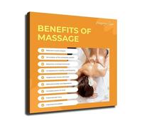 KCDFDVJFBM Spa Decor Poster Set - Health Benefits of Chart on Canvas - Wellness Center Wall-Art for Room(Framed,08x12inch(20x30cm))