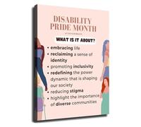 KCDFDVJFBM Special Needs Inclusion Poster Disability Pride Awareness Art Educational Wall-Art for Office Classroom Study Room Home Decor(Unframed,12x18inch(30x45cm))