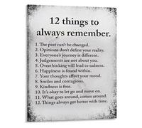 KCDFDVJFBM Success Mindset Poster 12 Things to Remember Motivational Canvas Wall-Art for Office Study Room Decor(Unframed,12x18inch(30x45cm))
