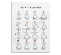 KCDFDVJFBM Tai Chi Diagram Poster Flow Movements Wall-Art Traditional Wellness Decor for Living Room Bedroom Martial Arts School Gift(Framed,16x24inch(40x60cm))