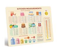 KCDFDVJFBM The Essential Kitchen Helper Poster - Vintage Cooking Baking Conversion Chart for Cups, Grams, Fahrenheit, Wall Decor(Framed,16x24inch(40x60cm))