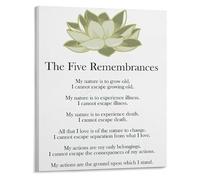 KCDFDVJFBM The Five Remembrances Canvas Print Buddhist Philosophy Spiritual Wall-Art for Room and Study Decor(Unframed,16x24inch(40x60cm))