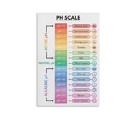 KCDFDVJFBM The pH Scale, & Alkaline Reference Chart, Chemistry Wall-Art for Student, Teacher, Scientist(Unframed,16x24inch(40x60cm))