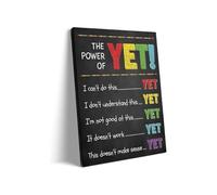 KCDFDVJFBM The Power of Yet Growth Mindset, Motivational Chalkboard Wall-Art for Classroom Decor, School Counseling Office & Learning Space(Framed,16x24inch(40x60cm))