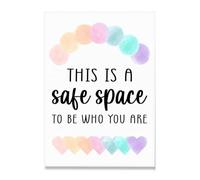 KCDFDVJFBM This is a Safe Space to be Who You are Poster Canvas Wall-Art,Inspirational Mental Health Wall Decor for Office School Nursery Counselor Office Home(16x24inch(40x60cm)