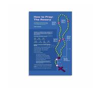KCDFDVJFBM Traditional Catholic Prayer Poster, The Rosary Diagram and Guide Canvas Print for Wall Decor in Home Office(Framed,08x12inch(20x30cm))