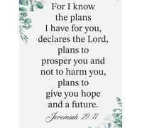 KCDFDVJFBM Trust in Gods Plan Scripture Wall-Art Modern Decor Inspirational Poster Gift for Living Room(Framed,08x12inch(20x30cm))