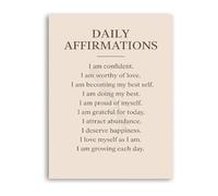KCDFDVJFBM Uplifting Daily Affirmations Poster Motivational Mindset Quotes Canvas Painting Wall-Art(Unframed,12x18inch(30x45cm))