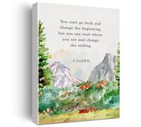 KCDFDVJFBM Uplifting Wall-Art You Cant Go Back and Change the Beginning Inspirational Quote Poster Watercolor Literary Print for Living Room Wall Hanging(Unframed,16x24inch(40x60cm))