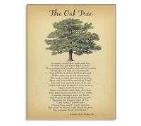 KCDFDVJFBM Vintage The Oak Tree Poem Canvas Art Motivational Quotes Wall Decor for Office Study Room Print(Framed,08x12inch(20x30cm))