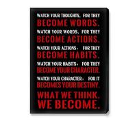 KCDFDVJFBM Watch Your Thoughts for They Become Words Motivational Quote Canvas Wall-Art Inspirational Home Office Decor Print(Unframed,16x24inch(40x60cm))