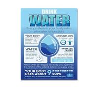 KCDFDVJFBM Water Intake Chart Poster - Drink More Water Reminder and Hydration Guide for Classrooms and Office Decor(Unframed,12x18inch(30x45cm))