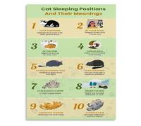 KCDFDVJFBM What Cat Sleeping Positions Mean Canvas Poster Wall-Art Feline Relaxation Guide for Bedroom Decor